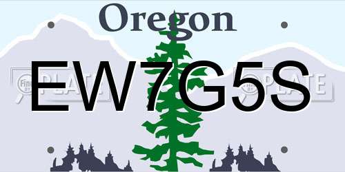 EW7G5S Oregon License Plate