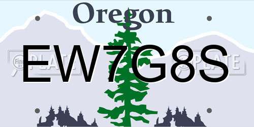 EW7G8S Oregon License Plate