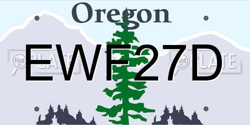 EWF27D Oregon License Plate