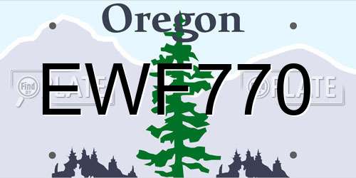 EWF770 Oregon License Plate