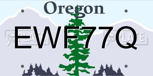 EWF77Q Oregon License Plate