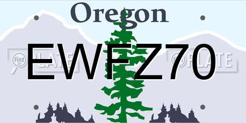 EWFZ70 Oregon License Plate