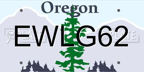 EWLG62 Oregon License Plate