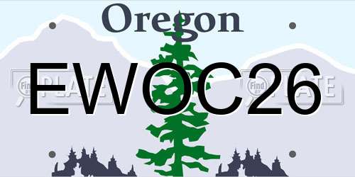 EWOC26 Oregon License Plate