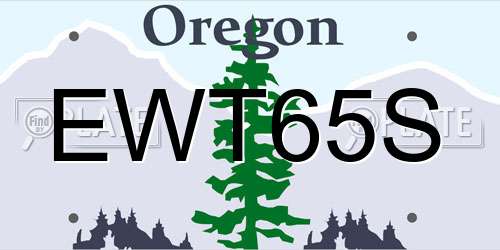 EWT65S Oregon License Plate