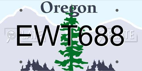 EWT688 Oregon License Plate