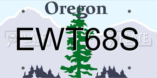 EWT68S Oregon License Plate