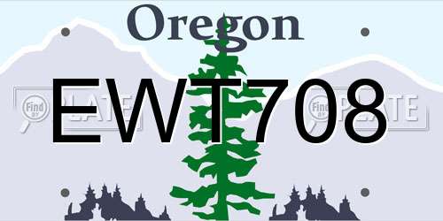 EWT708 Oregon License Plate