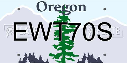 EWT70S Oregon License Plate