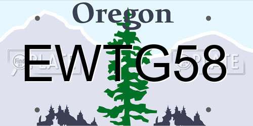 EWTG58 Oregon License Plate
