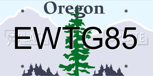 EWTG85 Oregon License Plate