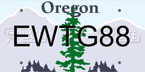 EWTG88 Oregon License Plate