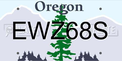 EWZ68S Oregon License Plate