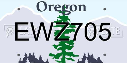 EWZ705 Oregon License Plate