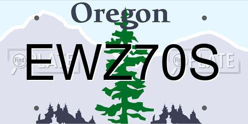 EWZ70S Oregon License Plate