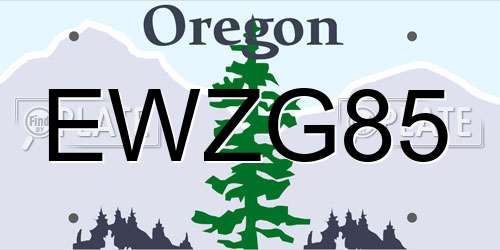 EWZG85 Oregon License Plate