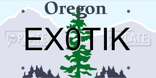 EX0TIK Oregon License Plate