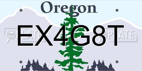 EX4G8T Oregon License Plate
