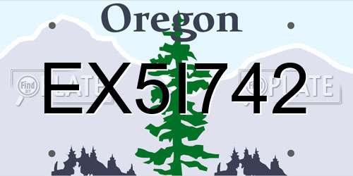 EX5I742 Oregon License Plate