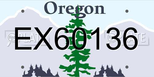 EX60136 Oregon License Plate