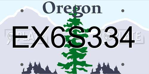 EX6S334 Oregon License Plate