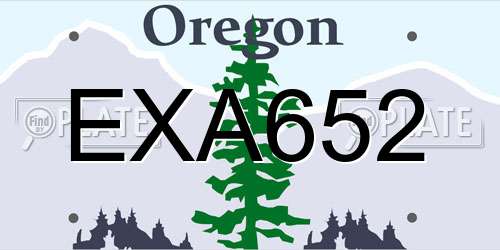 EXA652 Oregon License Plate