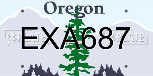 EXA687 Oregon License Plate