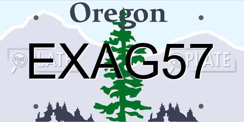 EXAG57 Oregon License Plate
