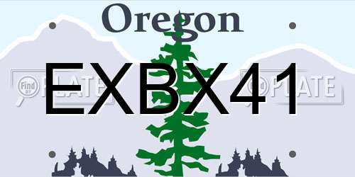 EXBX41 Oregon License Plate