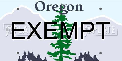 EXEMPT Oregon License Plate