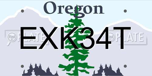 EXK34T Oregon License Plate