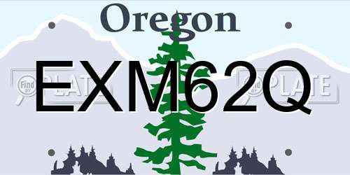 EXM62Q Oregon License Plate