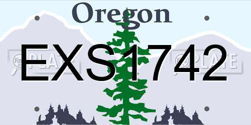 EXS1742 Oregon License Plate