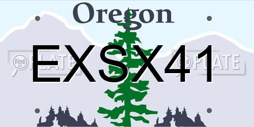 EXSX41 Oregon License Plate