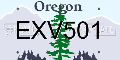 EXV501 Oregon License Plate