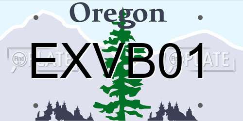 EXVB01 Oregon License Plate