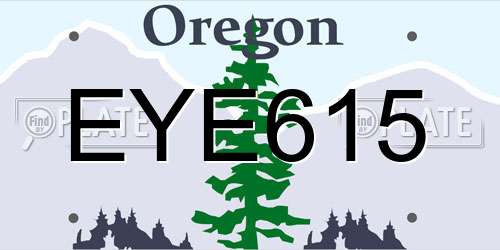 EYE615 Oregon License Plate