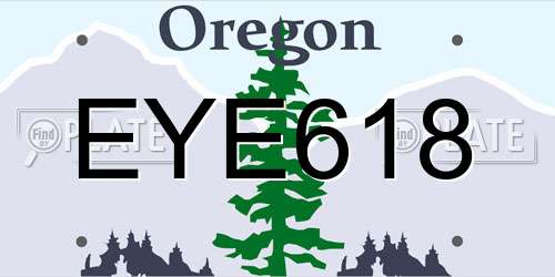 EYE618 Oregon License Plate