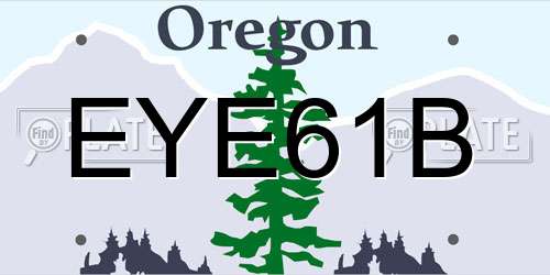 EYE61B Oregon License Plate