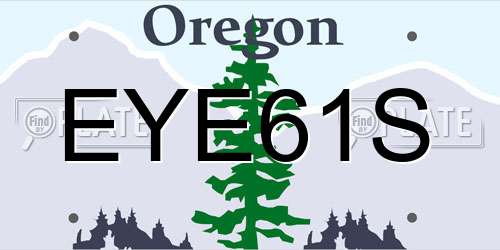 EYE61S Oregon License Plate