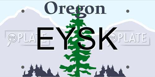 EYSK Oregon License Plate