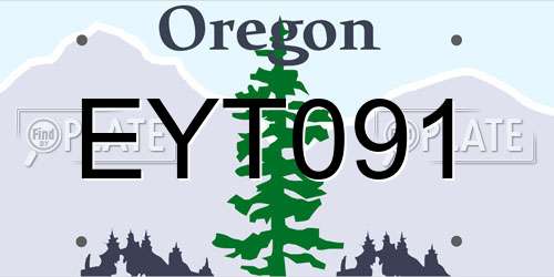 EYT091 Oregon License Plate