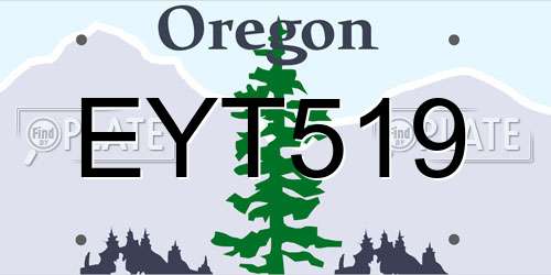 EYT519 Oregon License Plate