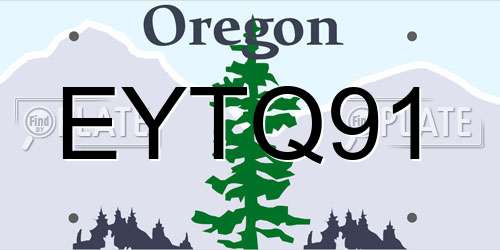 EYTQ91 Oregon License Plate