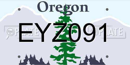 EYZ091 Oregon License Plate
