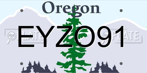 EYZO91 Oregon License Plate