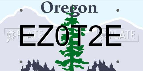 EZ0T2E Oregon License Plate