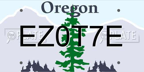 EZ0T7E Oregon License Plate