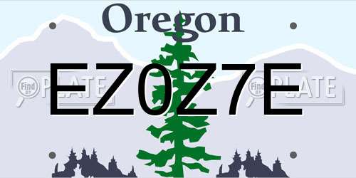 EZ0Z7E Oregon License Plate
