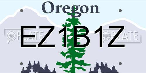 EZ1B1Z Oregon License Plate